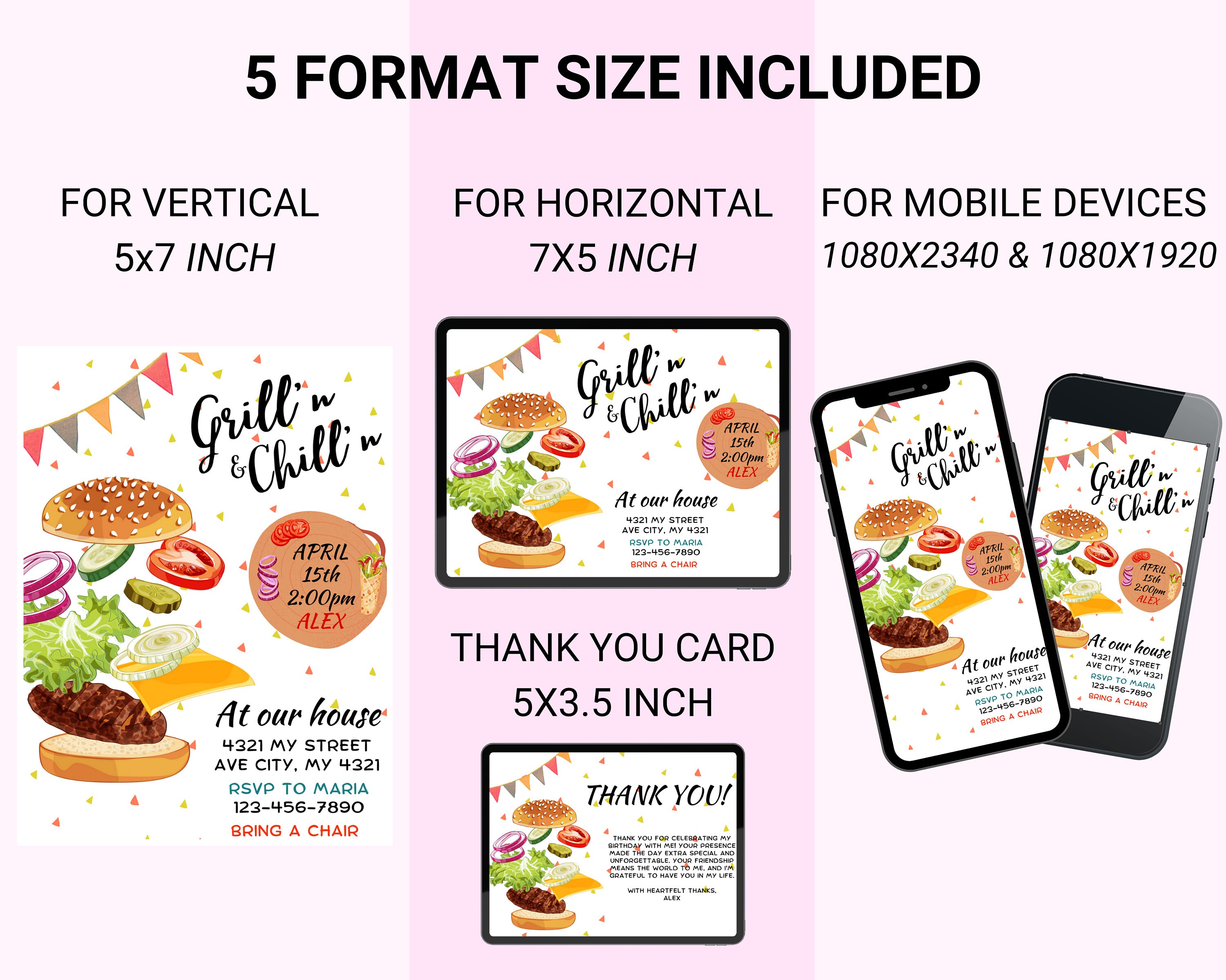 EDITABLE Birthday BBQ Invitation Digital Grill and Chill Invite, Grill ...