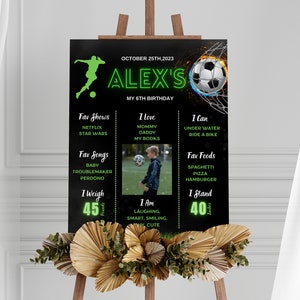 Football Milestone Sign Soccer Milestone Board Template - Personalize Your Sports-themed Event!