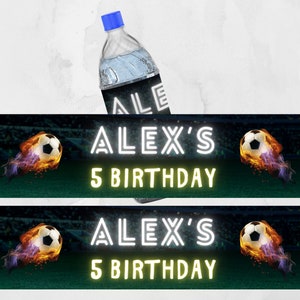 Football Party Water Bottle Label Template - Customize Your Event with this DIY Football Water Bottle