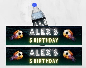 Football Party Water Bottle Label Template - Customize Your Event with this DIY Football Water Bottle