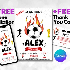 Make a Goal with this Football Invitation Soccer Invitation Card Template