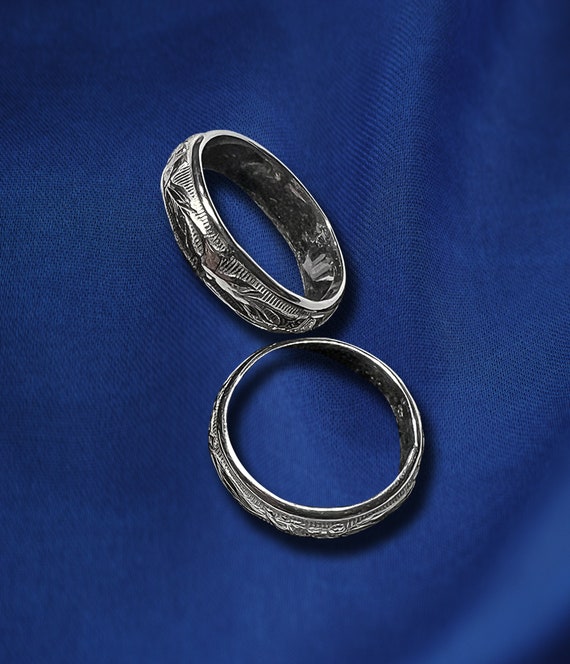 CAI Custom Jewelry Sterling Silver Ring Item KJ2123 Native American Band  Womens Boho Band Pattern Design Wedding Ring Western Style Rings - Etsy | Silberringe
