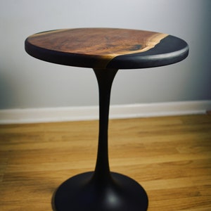 Custom End Table for Modern Living Room Epoxy Design With Black Resin ...