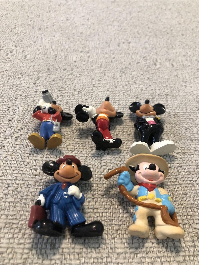 Vintage Walt Disney Applause Mickey Mouse PVC figures. Lot Of 5 1980's & 1990's image 2
