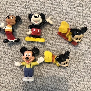 Lote de 5 figuras vintage de Mickey Mouse de Disney en PVC imagen 3