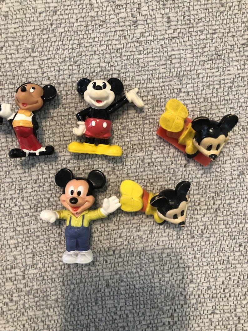 Lote de 5 figuras vintage de Mickey Mouse de Disney en PVC imagen 3