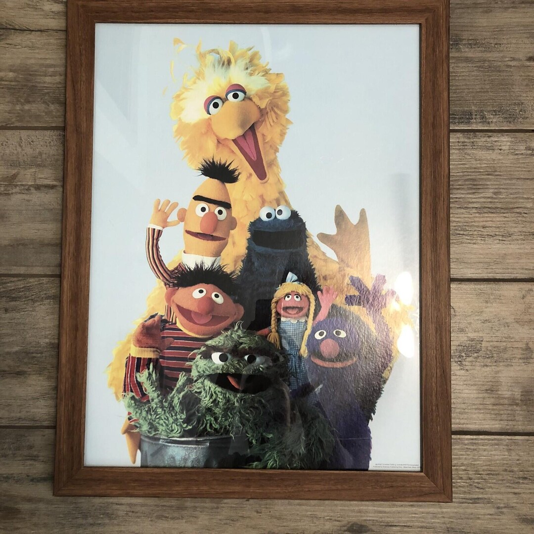 Sesame Street Poster From 1979 VINTAGE Print is 18x24”frame 20 1/4x26 1 ...