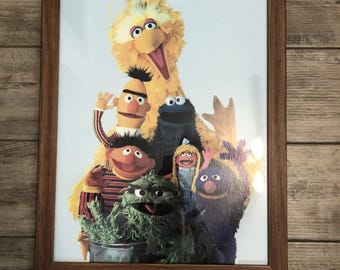 Sesame Street Poster from 1979 VINTAGE Print Is 18x24”Frame 20 1/4x26 1/4”