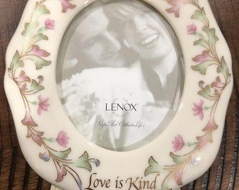 Marco de fotos decorativo de porcelana LENOX de 5"×4,25"