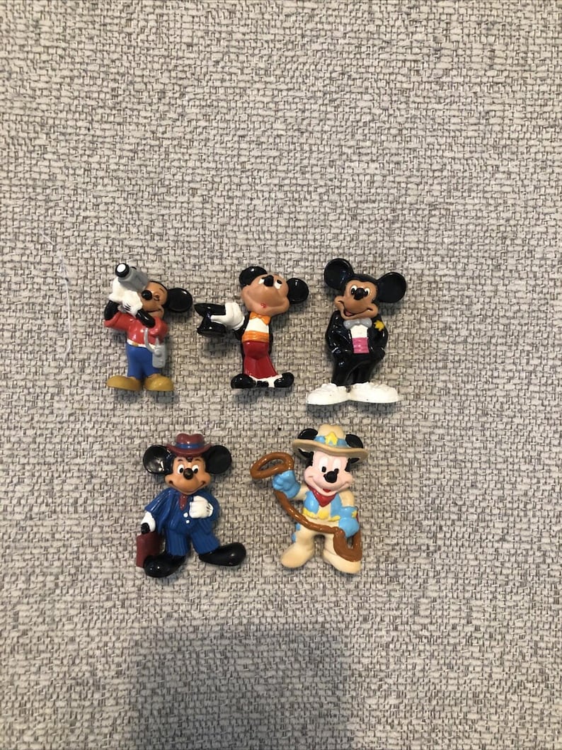Vintage Walt Disney Applause Mickey Mouse PVC figures. Lot Of 5 1980's & 1990's image 1