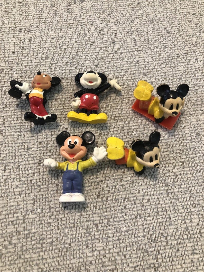 Lote de 5 figuras vintage de Mickey Mouse de Disney en PVC imagen 1