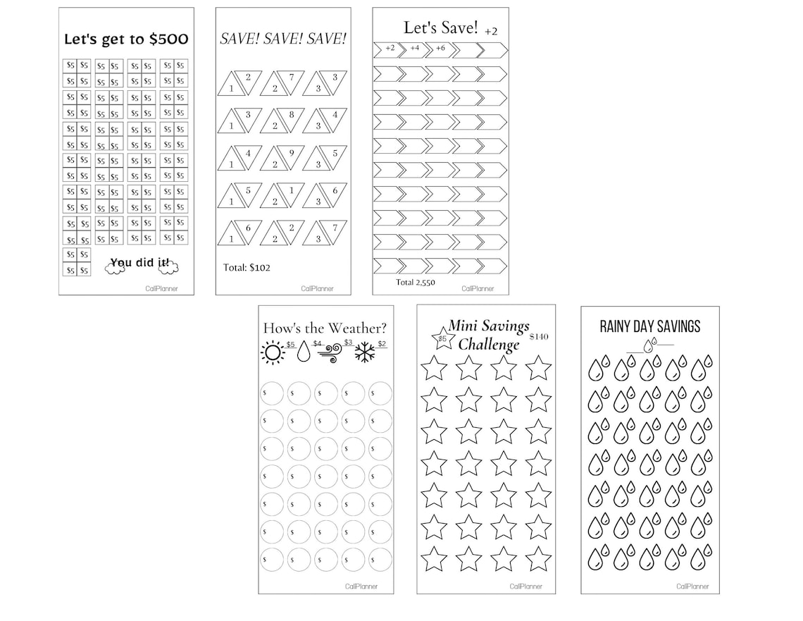 Savings Challenge Printable-6 Different Challenges-pdf (digital ...