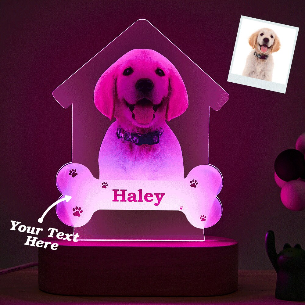 Personalized Pet Photo Night Light Memorial Picture Lamp Christmas Day Gifts - MadeMine Custom