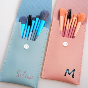 Bolsa para brochas de maquillaje personalizada con nombre, juego de neceseres de viaje portátiles para maquillaje, regalo de dama de honor personalizado, regalo de despedida de soltera para boda, regalo de fiesta