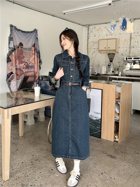 long sleeve jean dress