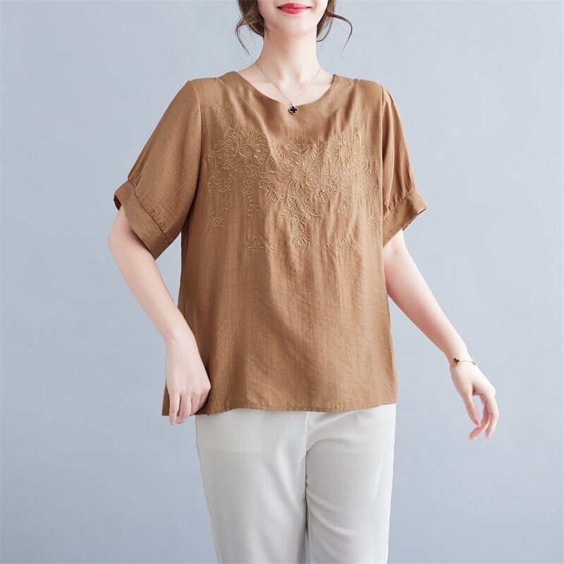 Summer cotton tops, hand embroidered cotton tunic top, women flowy blo –  Taarkashi