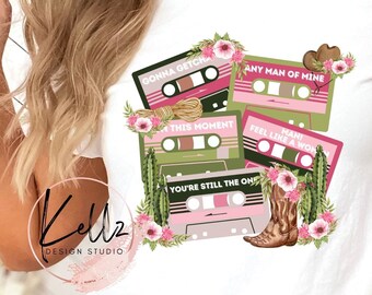 Country Music Cassette Tapes | PNG Digital Design | Instant Download