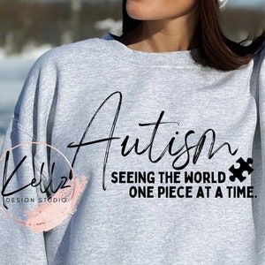 Autism Seeing the World One Piece at a Time | PNG Digital Design| Digital Download | Instant Download | Digital Design | Sublimation