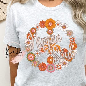 Hippie Soul with Peace Sign | PNG Digital Design| Digital Download | Instant Download | Digital Design | Sublimation