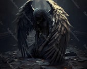 ★hug your skin★ Fallen angel layered top Fallen Angel Winged Warrior Hand Dyed Tank Top Sun Dress The