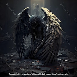 Fallen Angel - Printable Digital Download - Digital Art - High Resolution