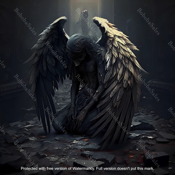 Fallen Angel - Printable Digital Download - Digital Art - High Resolution