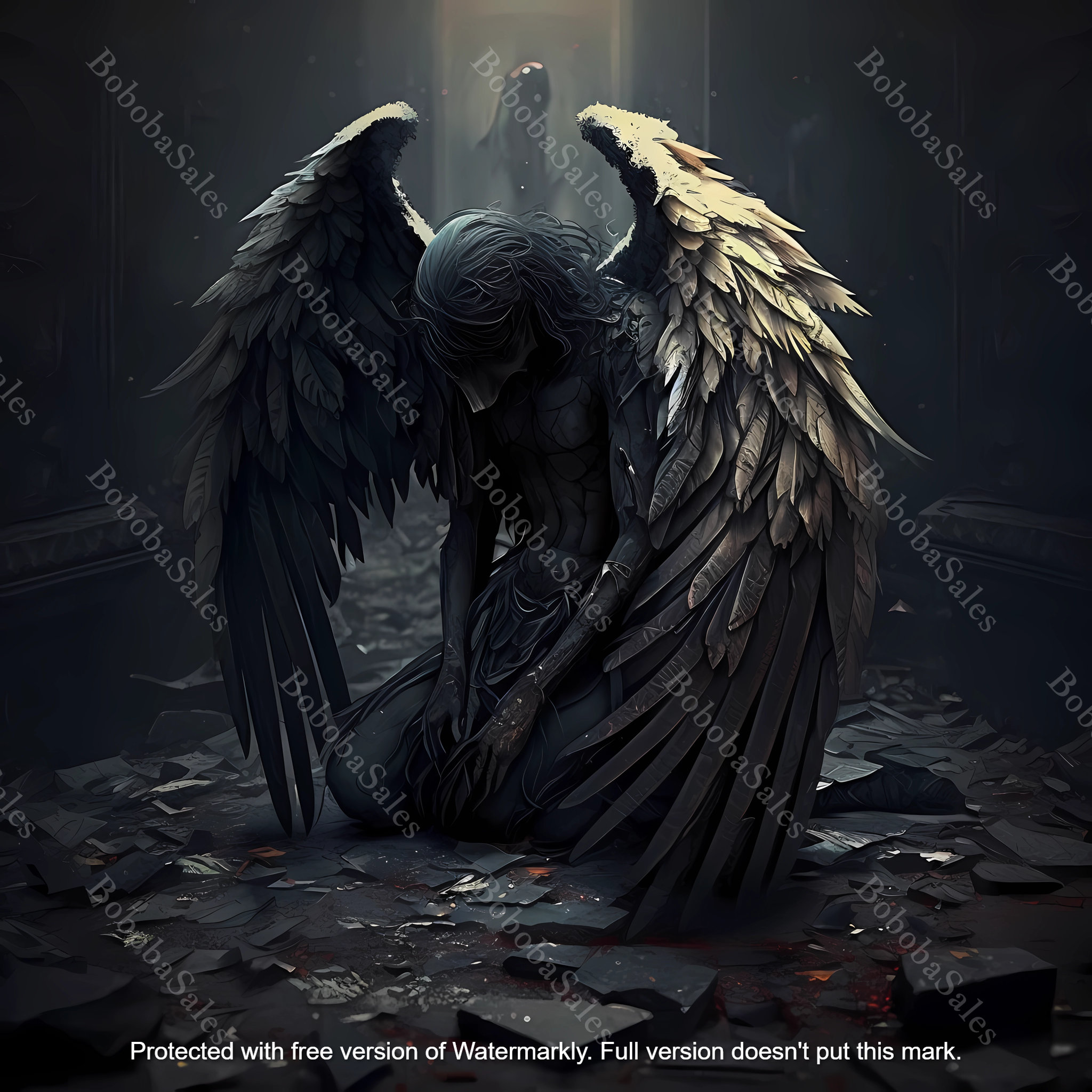 Fallen Angel Printable Digital Download Digital Art High Resolution -   Canada