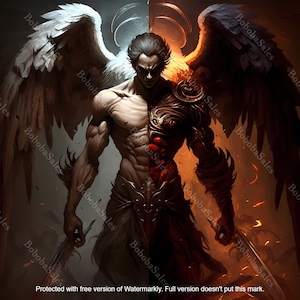 Half red half black hoodie angel and devil sale