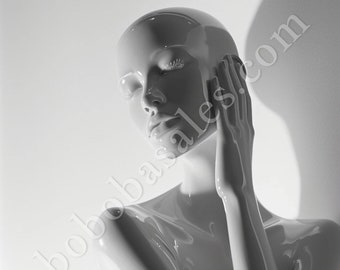 Illusion of Perfection - Digital download - AI Art Print Printable Poster Image - Artificial Beauty
