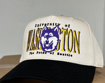 90s Vintage Style university of Washington huskies Snapback baseball cap