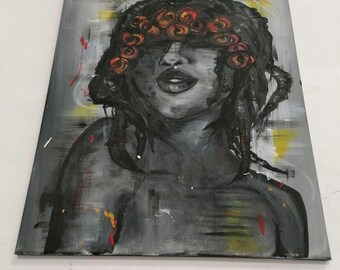Woman with Roses Acrylic Painting