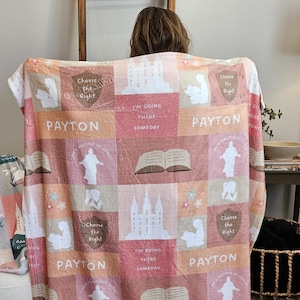 Holy Ghost Blanket for Kids LDS Baptism Gift for Girl Custom Religious Gift for Child 8 Yr Old Christian Gift Salt Lake Temple Young Women