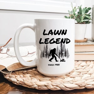 Funny Fathers Day Mug Lawn Legend Dad Gift for Dad Birthday Mowing Grass Hobby Lawn Cup for Dad Christmas Yardwork Gift from Daughter Wife