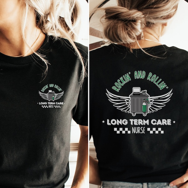 LTC Nurse Rock Shirt, Long Term Care Nurse, Geriatric Nurse Crewneck Nursing Home Staff Shirt Funny Rock and Roll Nurse Shirt SNF Staff