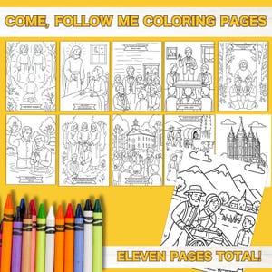 Pagine da colorare stampabili &quot;Vieni e seguitami&quot; di Dottrina e Alleanze. Attività per bambini in chiesa. Lezione della scuola primaria della Chiesa di Gesù Cristo. DIGITALE.
