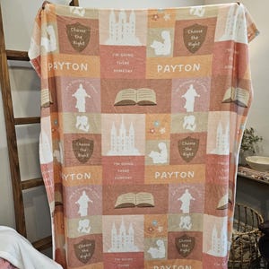 Holy Ghost Blanket for Kids LDS Baptism Gift for Girl Custom Religious Gift for Child 8 Yr Old Christian Gift Salt Lake Temple Young Women image 2