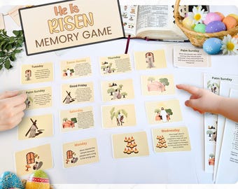 Pasen verhaal gemakkelijk kinderen Memory Game familietraditie schrift kaart Heilige Week christelijke afdrukbare digitale DOWNLOAD Kid tiener seminarie cadeau