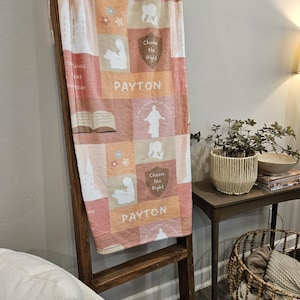 Holy Ghost Blanket for Kids LDS Baptism Gift for Girl Custom Religious Gift for Child 8 Yr Old Christian Gift Salt Lake Temple Young Women image 4