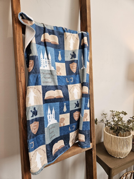 Holy Ghost Blanket for Kids LDS Baptism Gift for Boy Custom Religious Faith Keepsake Christian Child 8 Yr Old Salt Lake Temple Priesthood