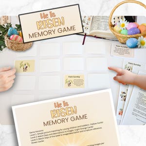 Ostergeschichte einfach Kinder Memory Spiel Familien Tradition Schriftkarte Karwoche Christian Printable DIGITAL DOWNLOAD Kid Teen Seminar Geschenk