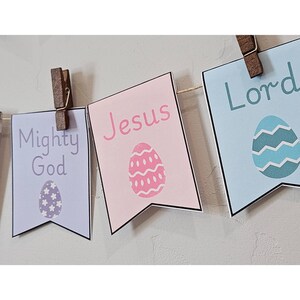 Namen von Jesus Christus Osterbanner Dekor für HLT Karwoche Druckbare Geschenk Sofortiger Download Kinder Aktivität Christian DIGITAL DOWNLOAD pdf