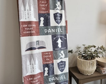 Holy Ghost Blanket for Kids LDS Baptism Gift for Boy Custom Religious Gift for Child 8 Yr Old Christian Gift Salt Lake Temple Priesthood