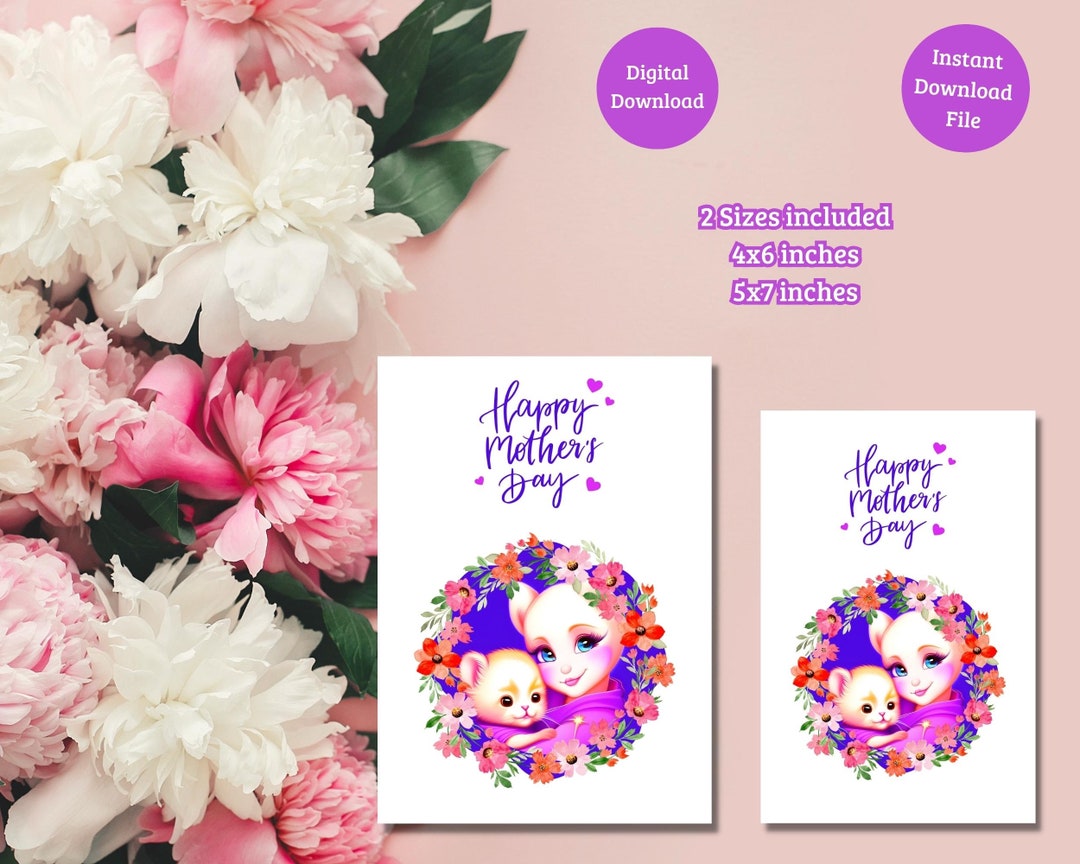 Happy Mother's Day Printable Instant Download 2 Sizes 4x6 - Etsy