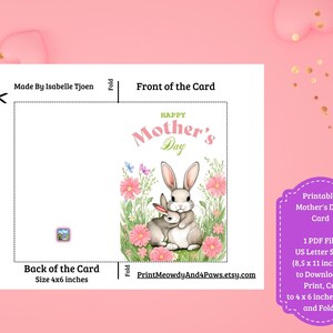 Happy Mother's Day Printable Instant Download 2 Sizes 4x6 - Etsy