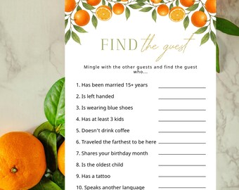 Find The Guest Bridal Shower Game, Lemon Bridal Shower Games, She Found Her Main Squeeze Game, Printable PDF