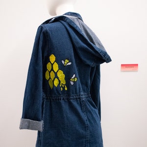 Jackets, Overcoats, Denim, Handpainted, Honey bees