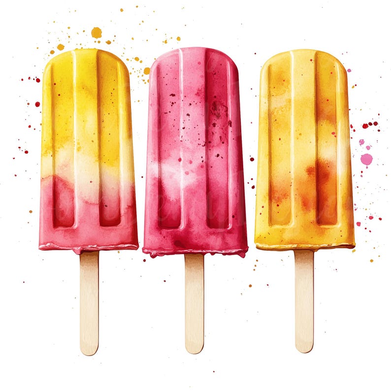Rainbow Popsicles Clipart, Set of 12 PNG Bundle, 300 DPI Clip Art ...