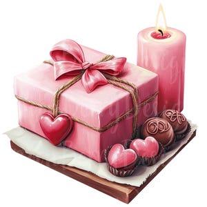 Valentines Gift Box Clipart, Set of 12 PNG Bundle, Watercolor Clip Art ...