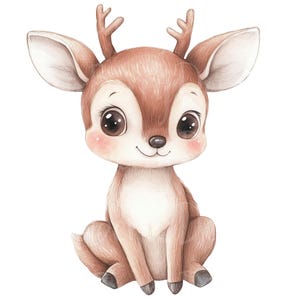 Clipart di animali del bosco, set di 12 PNG, clipart a 300 DPI, adesivi murali per bambini ...