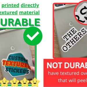 Your Brand Custom Textured Sensory Stickers Add your logo Breathing Tool for Anxiety 3 Durable with Reusable Adhesive image 3